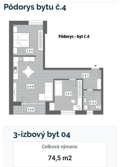 Novostavba 3 izbový byt, Trenčín, Beckovská ul, 74 m2
